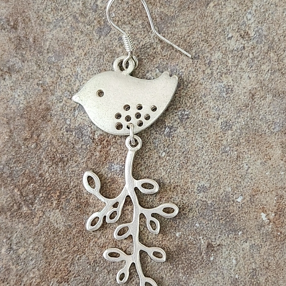 Silver Love Bird earrings - Picture 3 of 4